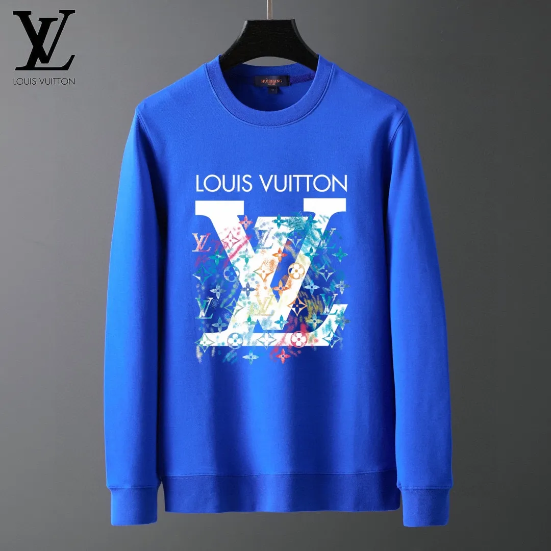 🅿️220 brand [LV Louis Vuitton] (good news for fat people) 2025ss autumn latest long-sleeved round-neck sweatshirt, on sale simultaneously on the official website. Refreshing and breathable. Made of top Tencel Roman. Comfortable and soft. 3D three-dimensional clarity. Super fashion sense. Great for gifting and keeping for yourself. Size: M-5XL (can wear up to 220 pounds)